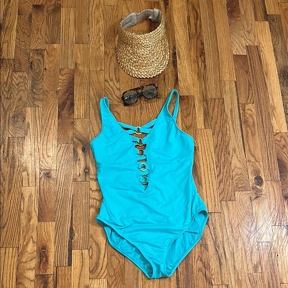 LINI Blue One-Piece Swimsuit with Classic Tank Design